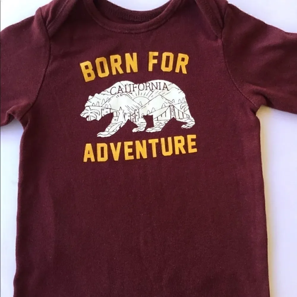 California Bear burgundy romper